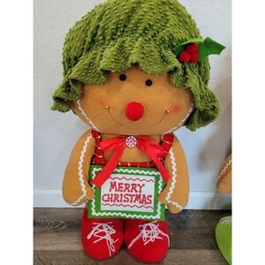 Hobby Lobby Gingerbread Girl Plush Christmas Holiday Decor Merry Christmas Sign